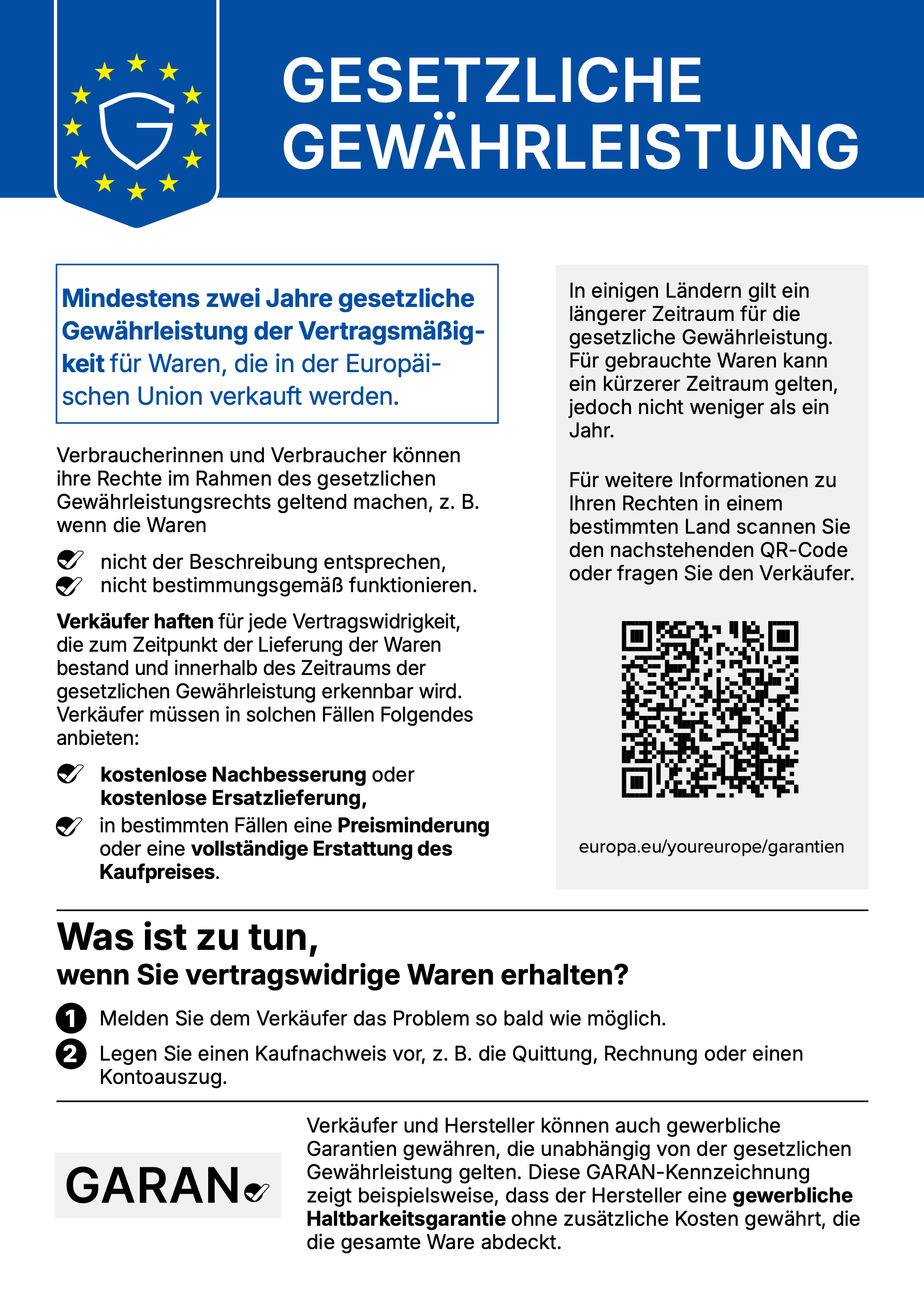 Gesetzliches Gewährleistungsrecht
