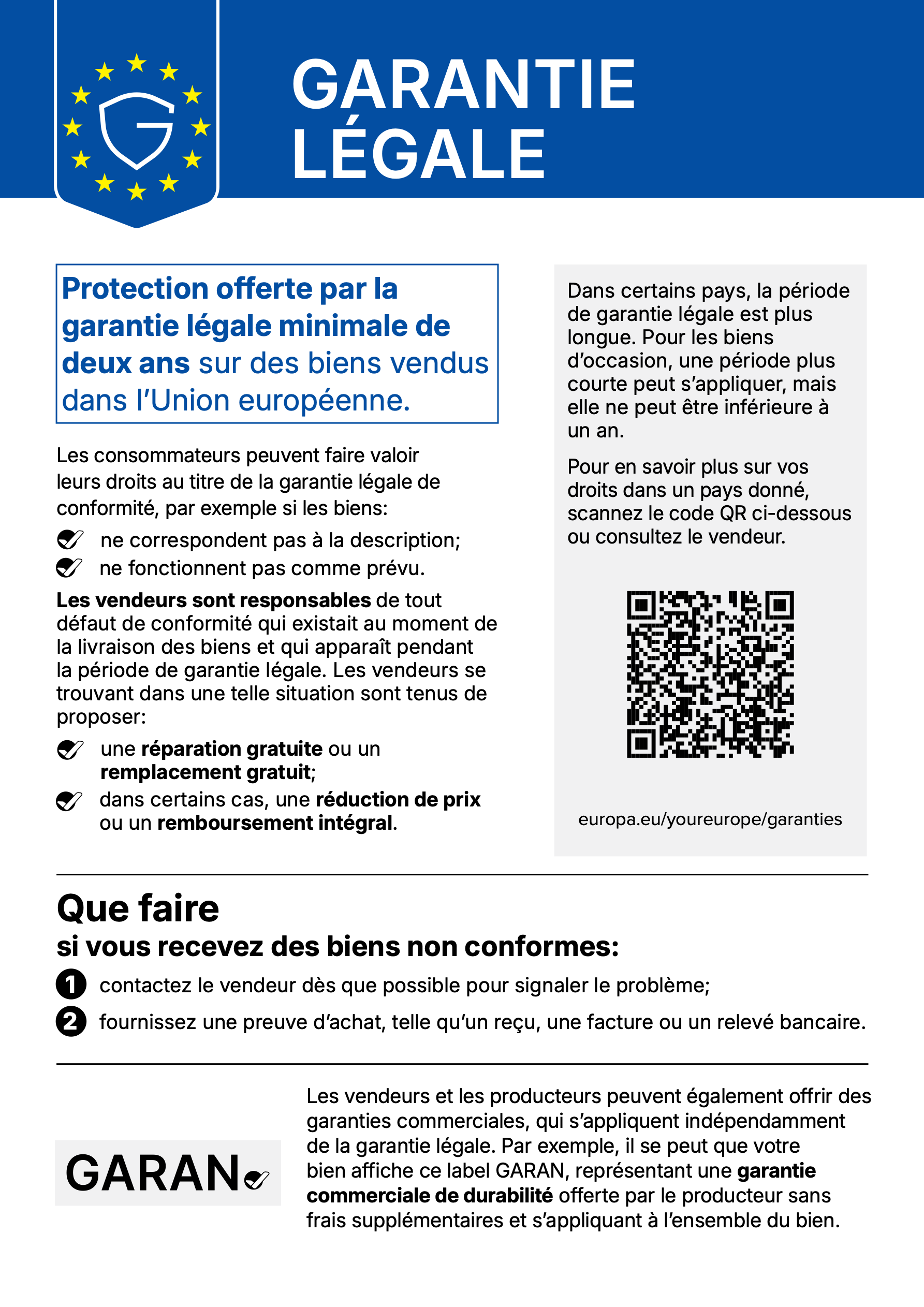 Garantie légale de conformité